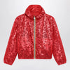 K-Way Red Laurette jacket with laminated print