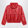 K-Way Red Laurette jacket with laminated print
