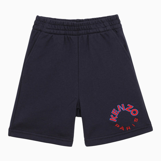 KENZO Navy blue cotton shorts with logo