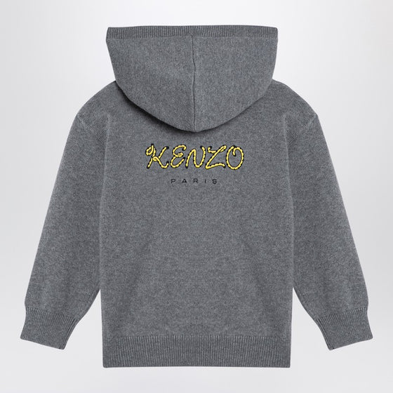 KENZO Grey cotton blend hooded jumper