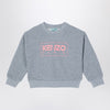 KENZO Grey cotton blend sweatshirt with logo