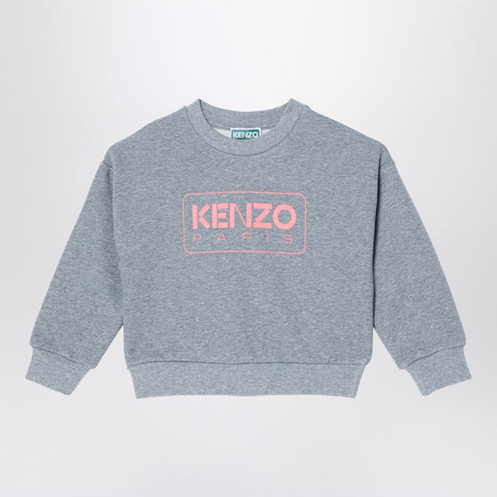 KENZO Grey cotton blend sweatshirt with logo