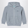 KENZO Grey cotton blend zip sweatshirt with logo