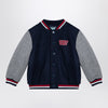 KENZO Navy blue/grey wool blend bomber jacket