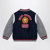 KENZO Navy blue/grey wool blend bomber jacket
