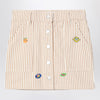 KENZO White/sand striped mini skirt