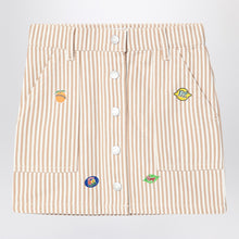  KENZO White/sand striped mini skirt