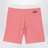 KENZO Red/white striped Bermuda shorts in cotton