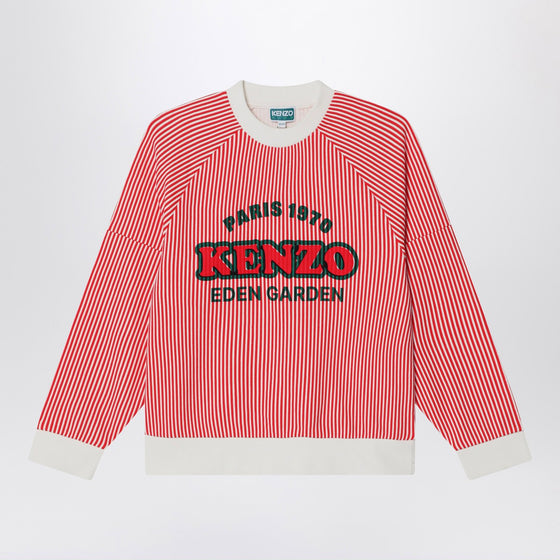 KENZO Red/white striped sweatshirt in cotton