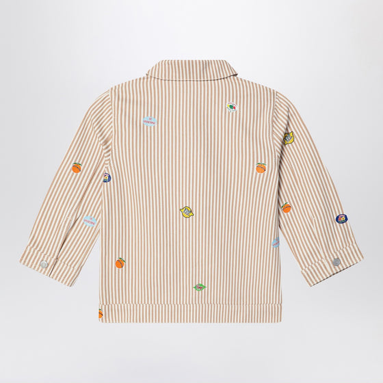 KENZO White/sand striped denim jacket