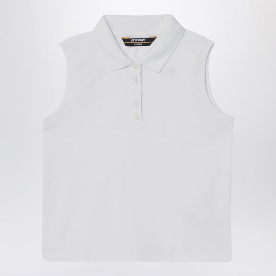 K-Way White sleeveless cotton polo