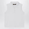 K-Way White sleeveless cotton polo