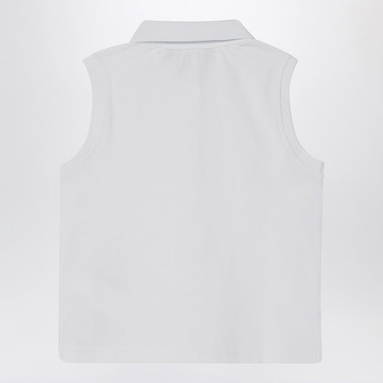 K-Way White sleeveless cotton polo