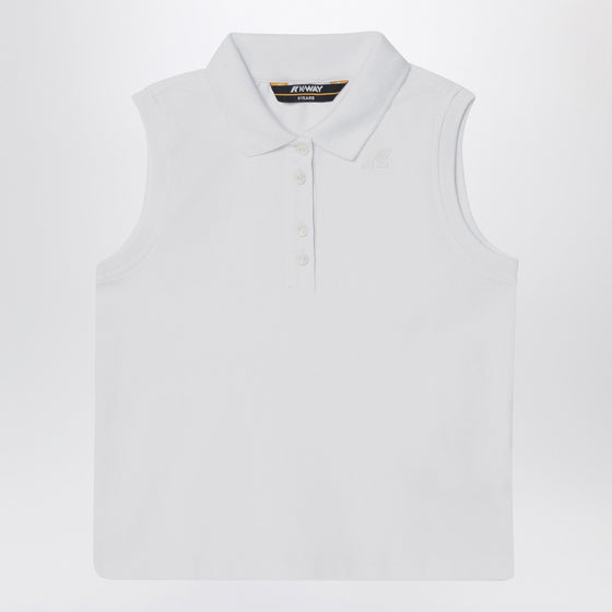K-Way White sleeveless cotton polo