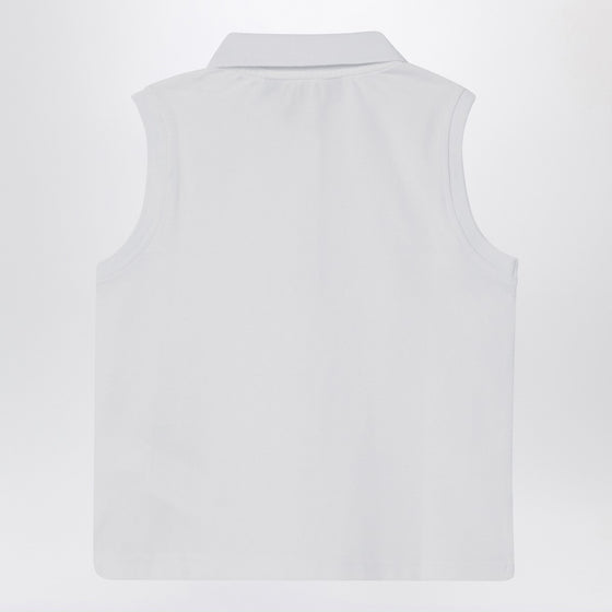 K-Way White sleeveless cotton polo