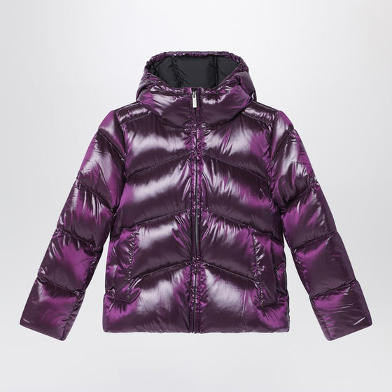 K-Way Purple down jacket in iridescent nylon