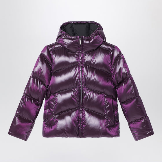 K-Way Purple down jacket in iridescent nylon