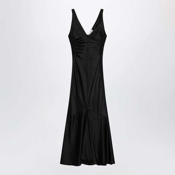 Sportmax Long black dress in satin