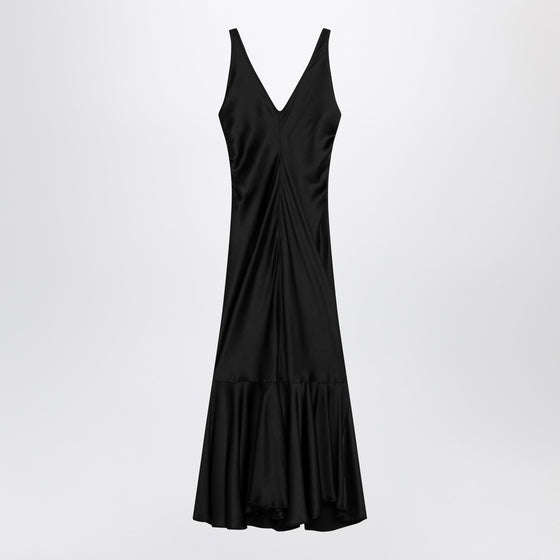 Sportmax Long black dress in satin