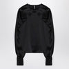 Max Mara Pianoforte Black silk satin blouse