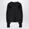 Max Mara Pianoforte Black silk satin blouse