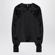 Max Mara Pianoforte Black silk satin blouse