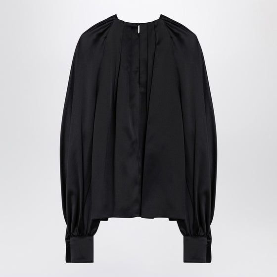 Max Mara Pianoforte Black silk satin blouse