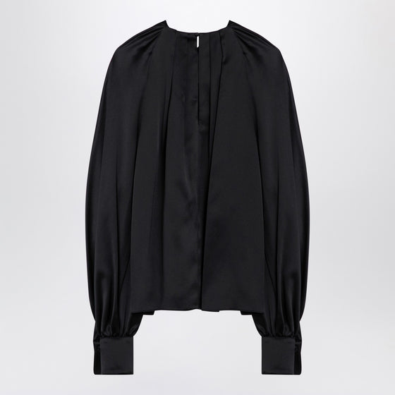 Max Mara Pianoforte Black silk satin blouse