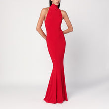  Norma Kamali Red turtleneck mermaid dress