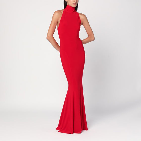 Norma Kamali Red turtleneck mermaid dress