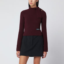  Patou Burgundy sweater with scarf collar