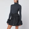 Patou Gray fringed sweater in wool and cashmere