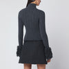 Patou Gray fringed sweater in wool and cashmere