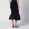 Patou Black skirt with faille ruffle hem