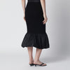 Patou Black skirt with faille ruffle hem