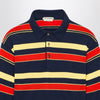 JW Anderson Navy striped cotton-blend polo shirt