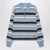 JW Anderson Light blue striped cotton-blend polo