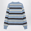 JW Anderson Light blue striped cotton-blend polo
