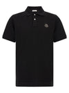 Moncler Leather Logo Patch Polo Shirt