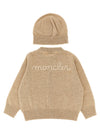 Moncler Enfant Cardigan + Logo Embroidery Beanie