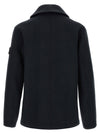 Stone Island Double-breasted Coat With Logo Badge