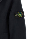 Stone Island Double-breasted Coat With Logo Badge