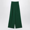 Max Mara Wide emerald green cady trousers