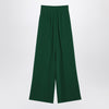 Max Mara Wide emerald green cady trousers
