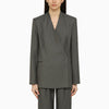 LouLou De Saison Sandyato single-breasted grey viscose blazer