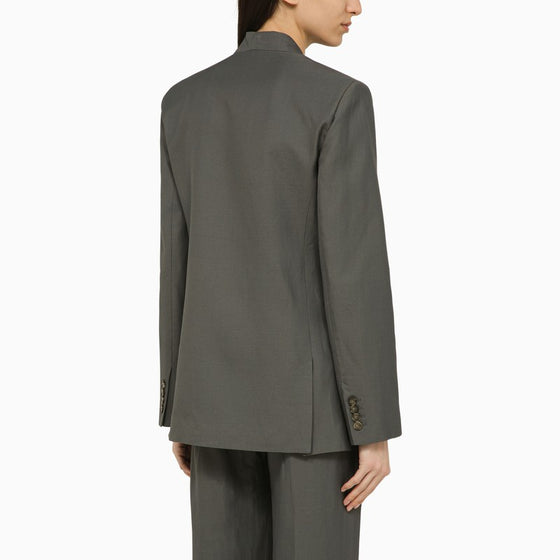 Loulou Studio Sandyato single-breasted grey viscose blazer