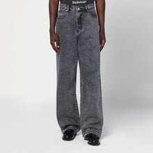  Basketcase Gallery Wide-leg black washed jeans