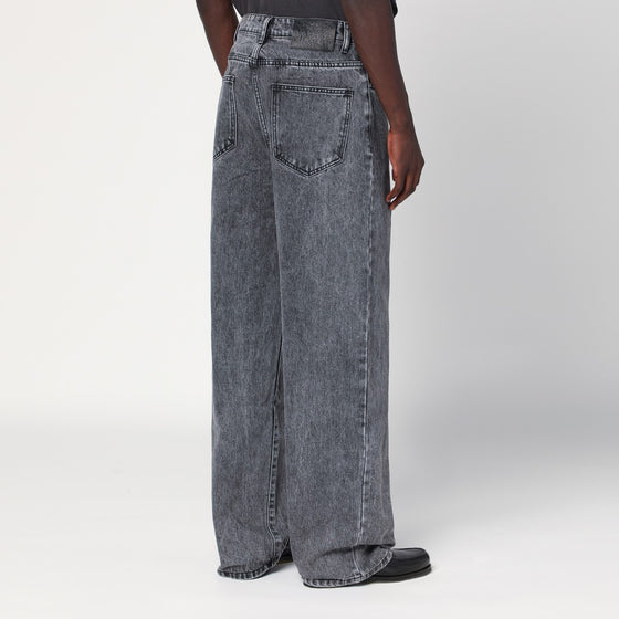 Basketcase Gallery Wide-leg black washed jeans