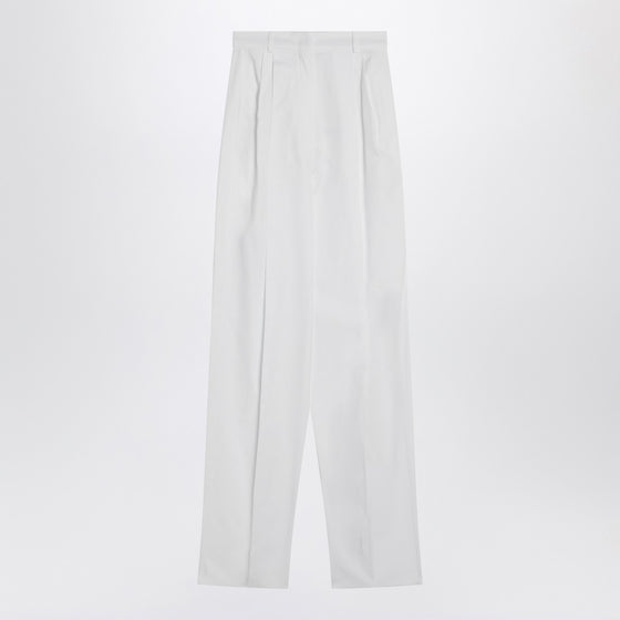 Sportmax Wide white cotton trousers