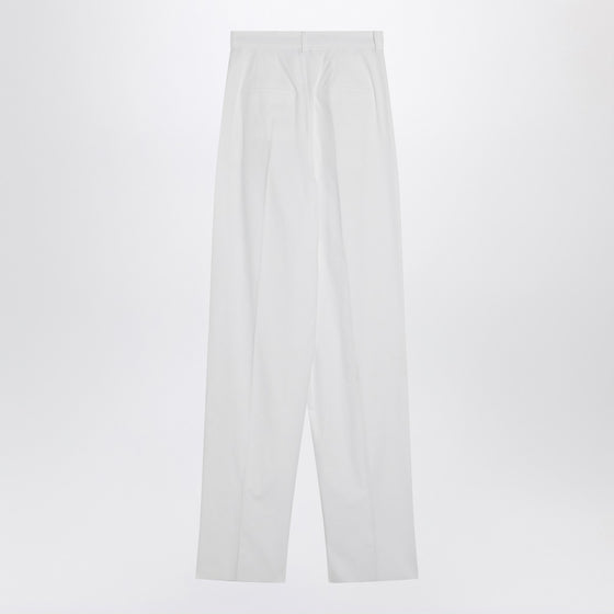 Sportmax Wide white cotton trousers